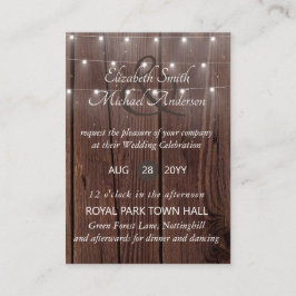 Tarjeta De Consejos 100 Budget RUSTIC Wood Wedding Invites MINI