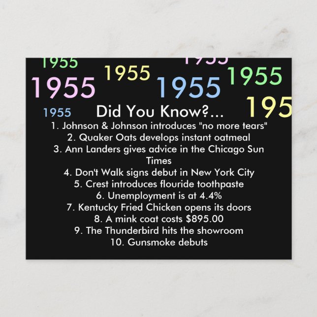 Tarjeta De Consejos 1955, ¿lo sabías? (Anverso)