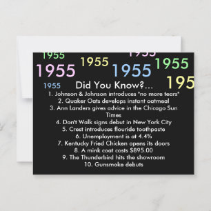 Tarjeta De Consejos 1955, ¿lo sabías?