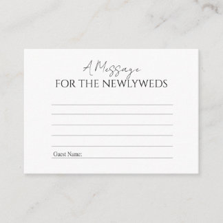 Tarjeta De Consejos A Message for the Newlyweds Advice Card