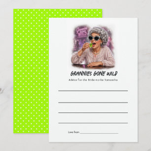 Tarjeta De Consejos Abuelas Salvajes Divertidas Despedida de Soltera d