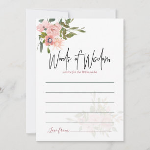 Tarjeta De Consejos Aconsejamiento de acuarela floral Beige y Rosa Dor