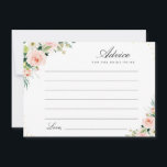 Tarjeta De Consejos acuarela de color rosa rosa floral<br><div class="desc">Un diseño floral sencillo con bonitas flores de color rosa pastel. No dude en cambiar los colores y detalles del texto.</div>