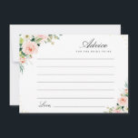Tarjeta De Consejos acuarela de color rosa rosa floral<br><div class="desc">Un diseño floral sencillo con bonitas flores de color rosa pastel. No dude en cambiar los colores y detalles del texto.</div>