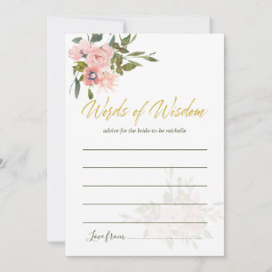 Tarjeta De Consejos Acuarela floral Beige y Dorado Consejos para la No