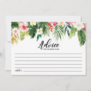 Tarjeta De Consejos Acuarela Flores tropicales Noche Ducha Novia