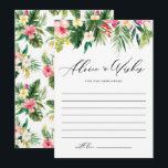 Tarjeta De Consejos Acuarela Plantas Tropicales Boda de Garland<br><div class="desc">Despídese de la jubilada con esta tarjeta de consejo boda de personalizable con una garganta acuarela de hojas y flores tropicales, como palmeras, hojas de plátano, hibiscos, plumeria y más. Los huéspedes pueden compartir consejos dulces, ánimos o sentidos deseos para los recién casados. El patrón tropical coincidente en la parte...</div>