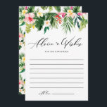 Tarjeta De Consejos Acuarela Plantas Tropicales Boda de Garland<br><div class="desc">Despídese de la jubilada con esta tarjeta de consejo boda de personalizable con una garganta acuarela de hojas y flores tropicales, como palmeras, hojas de plátano, hibiscos, plumeria y más. Los huéspedes pueden compartir consejos dulces, ánimos o sentidos deseos para los recién casados. El patrón tropical coincidente en la parte...</div>