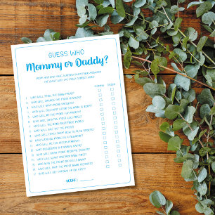 Tarjeta De Consejos Adivina a quién mamá o papá Game Boy Baby Shower B
