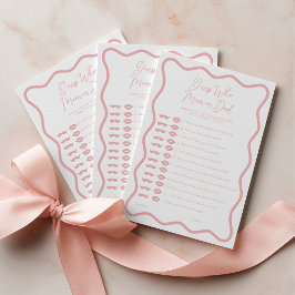 Tarjeta De Consejos Adivina Quién Mamá o Papá Juego de Baby Shower Ros