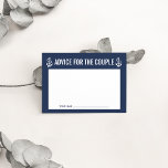 Tarjeta De Consejos Advice for the Couple | Nautical Rope & Anchor<br><div class="desc">Gather advice for the happy couple with these sweet cards. Place a stack at the entrance to an engagement party or wedding, leave one at each place setting, or pass them around. Design features a rope and anchor illustration on a classic navy blue background. Coordinating accessories available in our shop....</div>