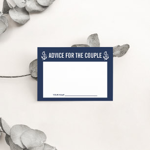 Tarjeta De Consejos Advice for the Couple   Nautical Rope & Anchor