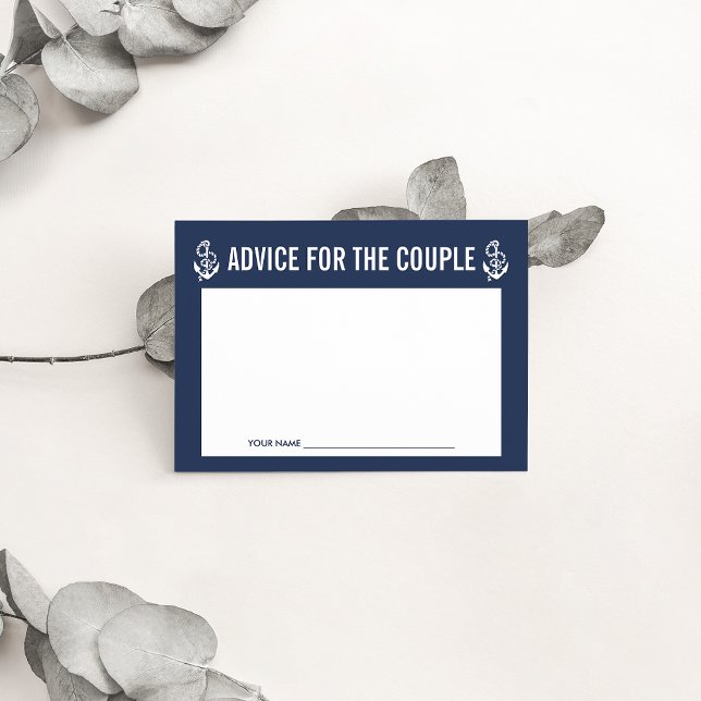 Tarjeta De Consejos Advice for the Couple | Nautical Rope & Anchor (Subido por el creador)