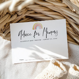 Tarjeta De Consejos Agradable y Colorido Baby Shower de Arcoíris con A