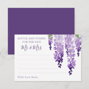 Tarjeta De Consejos Agua Wisteria Boda Floral Purple Lilac