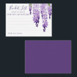Tarjeta De Consejos Agua Wisteria Boda Floral Purple Lilac<br><div class="desc">Las Tarjetas de Consejos de Boda Floral Watercolor Wisteria Purple Lilac Floral cuentan con elegantes flores de glicinia en lavanda suave y morado con hojas verdes sobre un fondo blanco, con espacio para que sus invitados agreguen su "Lista de Cubos" de aventuras de toda la vida para el nuevo Sr....</div>
