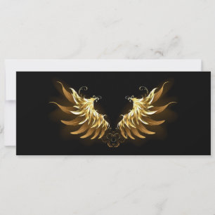 Tarjeta De Consejos Alas del Ángel de Oro sobre fondo negro