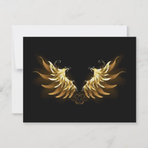 Tarjeta De Consejos Alas del Ángel de Oro sobre fondo negro