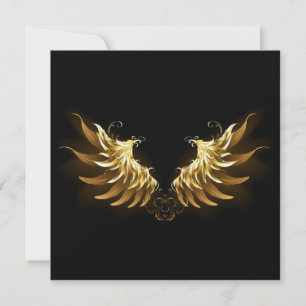 Tarjeta De Consejos Alas del Ángel de Oro sobre fondo negro
