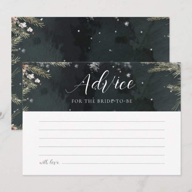 Tarjeta de Consejos Amor en la Nieve (Anverso / Reverso)