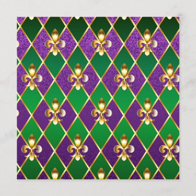 Tarjeta De Consejos Antecedentes de joyas Mardi Gras (Anverso)