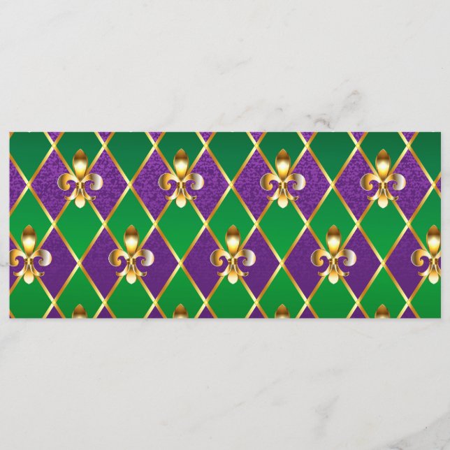 Tarjeta De Consejos Antecedentes de joyas Mardi Gras (Anverso)