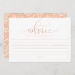 Tarjeta De Consejos Aprender caligrafía para que la novia sea<br><div class="desc">Asesoramiento de caligrafía para novias | Anote su consejo para la futura novia con esta tarjeta de recuerdos en blanco. Presenta una caligrafía caprichosa con un patrón follaje. Los elementos coincidentes están disponibles.</div>