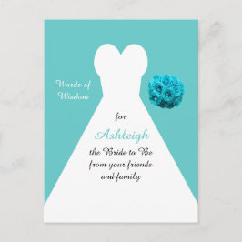 Tarjeta De Consejos Aqua Words of Wisdom for Brides Post Card