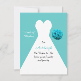 Tarjeta De Consejos Aqua Words of Wisdom for Brides Post Card