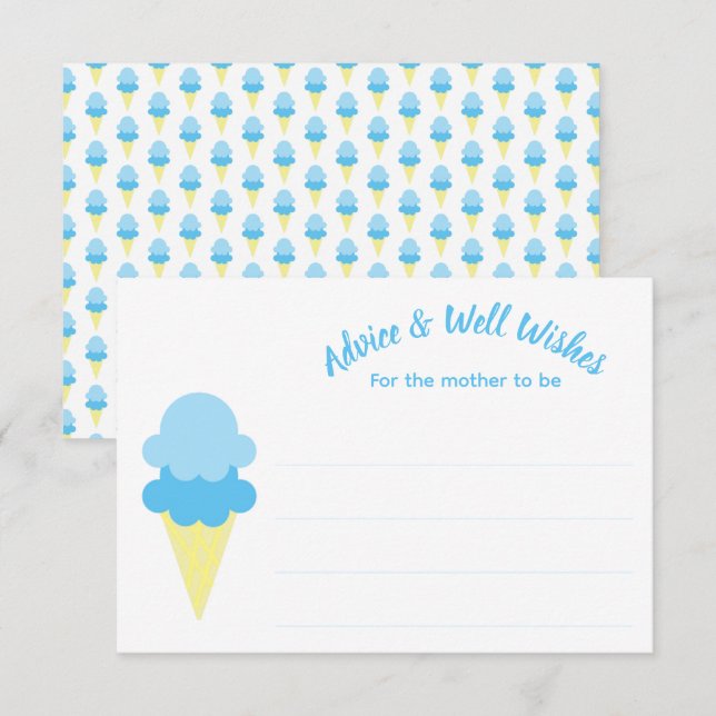 Tarjeta De Consejos Aquí está el Baby Shower de verano de Scoop Ice Cr (Anverso / Reverso)