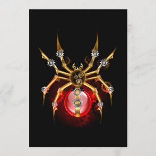 Tarjeta De Consejos Araña de vapor sobre negro