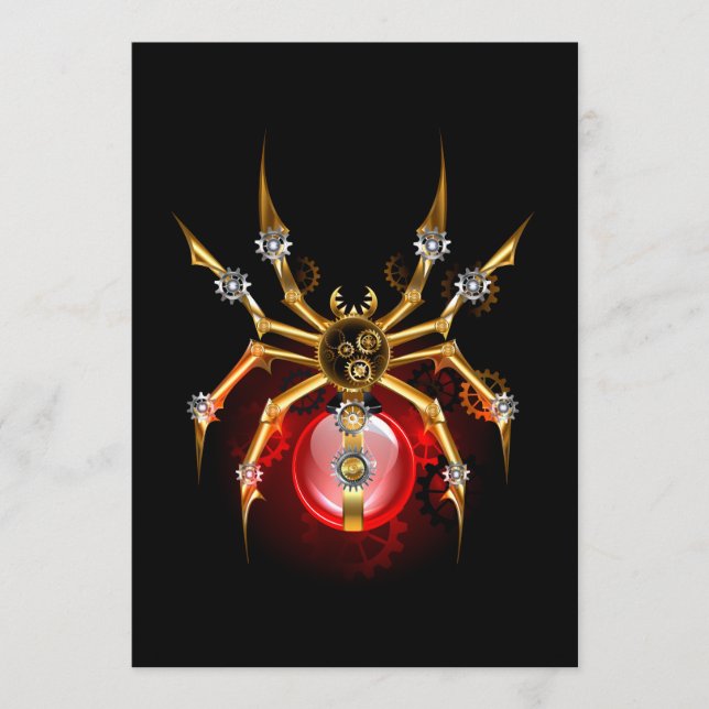 Tarjeta De Consejos Araña de vapor sobre negro (Anverso)