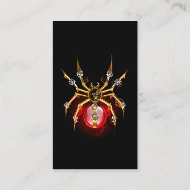 Tarjeta De Consejos Araña de vapor sobre negro (Anverso)