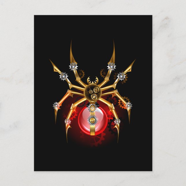 Tarjeta De Consejos Araña de vapor sobre negro (Anverso)