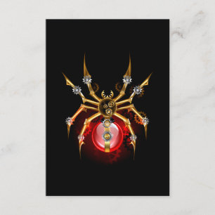 Tarjeta De Consejos Araña steampunk sobre negro