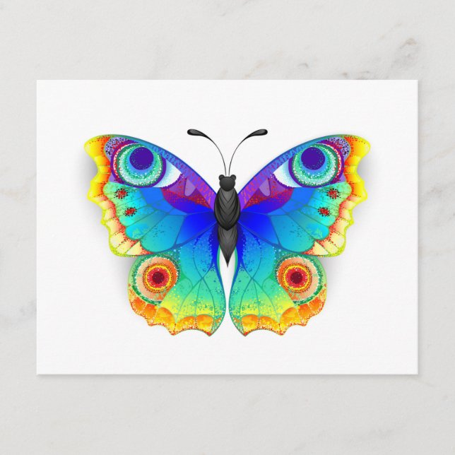 Tarjeta De Consejos Arcoiris mariposa Peacock Eye (Anverso)