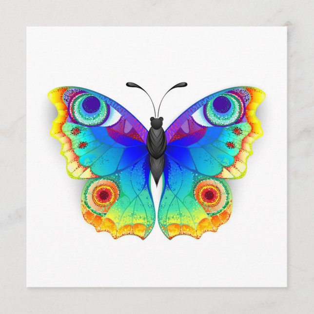 Tarjeta De Consejos Arcoiris mariposa Peacock Eye (Anverso)
