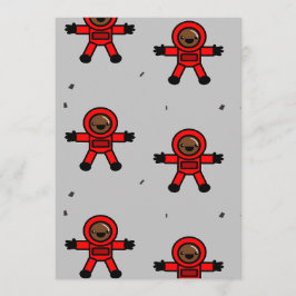 Tarjeta De Consejos Astronautas rojos sobre gris