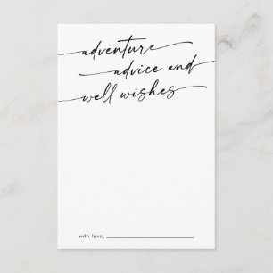 Tarjeta De Consejos Aventura de Boda Boho Chic Negra y Blanca