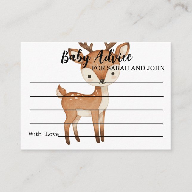 Tarjeta De Consejos Baby Advice For New Parents Modern Baby Shower (Anverso)