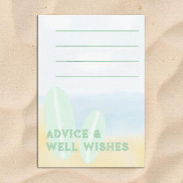 Tarjeta De Consejos Baby On Board Surfing Beach Watercolor Baby Shower