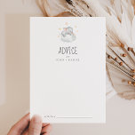 Tarjeta De Consejos Baby Shower, pequeño elefante durmiente, Chica<br><div class="desc">Esta tarjeta de consejo para bebés de este chica de elefante para dormir es perfecta para una simple ducha para bebés y se puede usar para cualquier evento. El moderno diseño cuenta con un moderno y bonito animal acuático de safari zoo durmiendo en una suave nube con estrellas amarillas brillantes....</div>