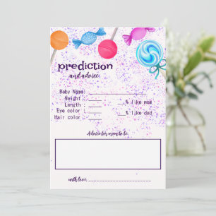 Tarjeta De Consejos Baby Shower Sweets Lollipops Fiestas de actividad