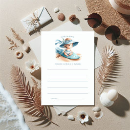 Tarjeta De Consejos Bebé a bordo de Baby Shower costero