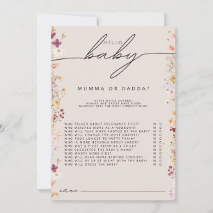 Tarjeta De Consejos Beis boho flor silvestre bebé ducha mamá o juego d