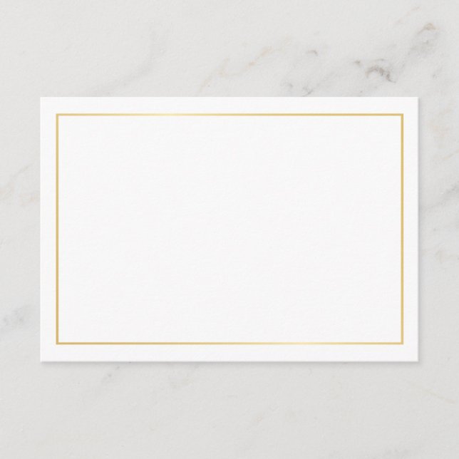 Tarjeta De Consejos Blank Elegant Gold Boda (Anverso)