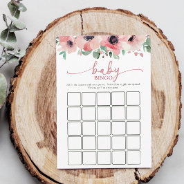 Tarjeta De Consejos Blooming in Love Pink Baby Shower Baby Bingo Game
