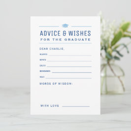 Tarjeta De Consejos Blue Modern Typography Graduate advice & wishes 