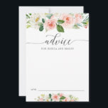 Tarjeta de consejos Blushing Blooms para novia y n<br><div class="desc">Haga que sus invitados de boda compartan sus consejos para los recién casados con esta tarjeta coincidente Blushing Blooms. Edite fácilmente con sus nombres.</div>