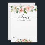 Tarjeta de Consejos Blushing Blooms para Novia y N<br><div class="desc">Haga que sus invitados compartan sus consejos para los recién casados con esta tarjeta coincidente Blushing Blooms. Edite fácilmente con sus nombres.</div>